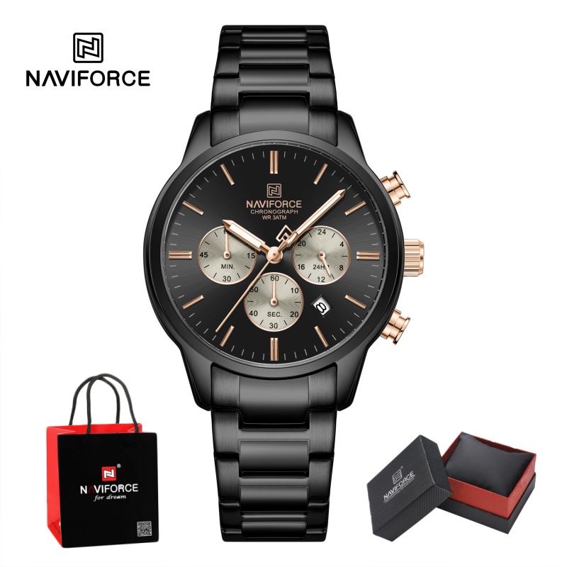 Luxury Watch Display - NAVIFORCE Herren Quarz-Chronograph Uhr Wasserdicht Datumsanzeige