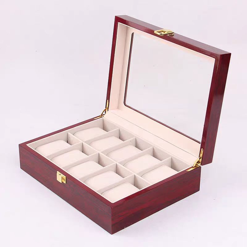 Luxury Watch Grade - 10-Fächer Luxus Holz-Uhrenbox 10 Steckplätze Holzhalter-Boxen