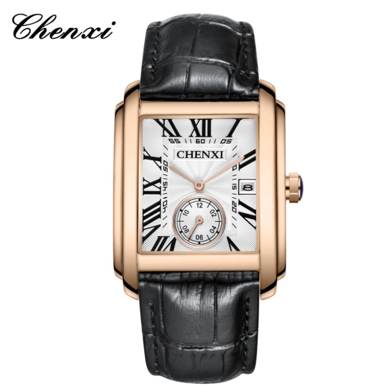 Luxury Watch Mockup - CHENXI 8216 Mode Klassische Quadratische Braune