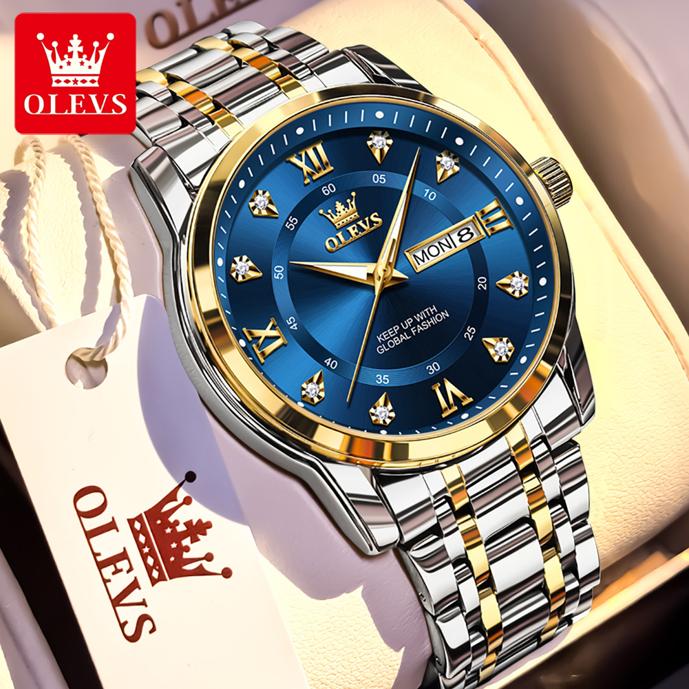 Luxury Watch Display - OLEVS Marke Mode herren uhren edelstahl