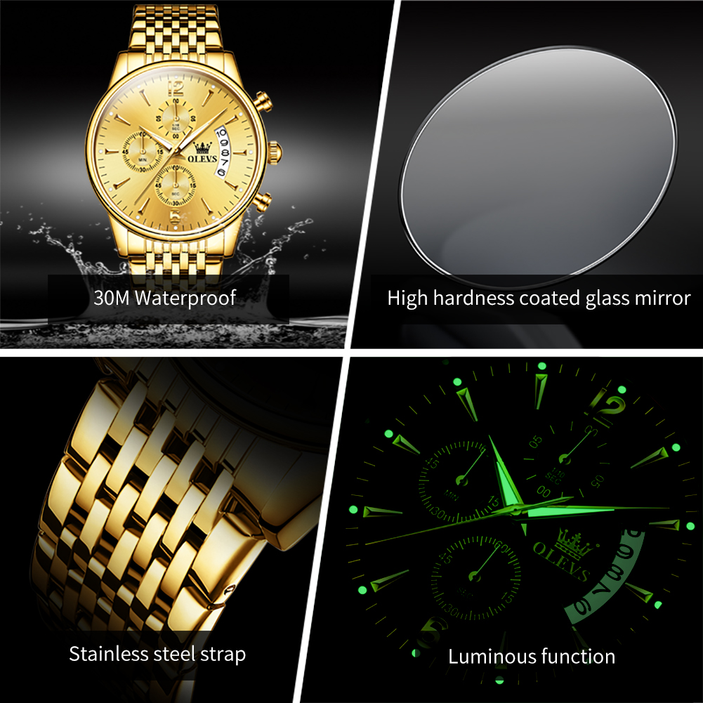 OLEVS Marke Luxus Gold Quarzuh – Luxury Watch Mockup Bewertung und Preis