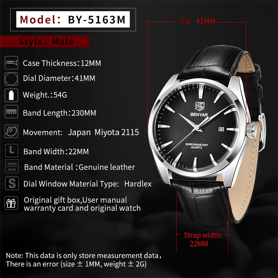 Benyar 5163 Top-Marke Luxus Mi – Luxury Watch Mockup Bewertung und Preis
