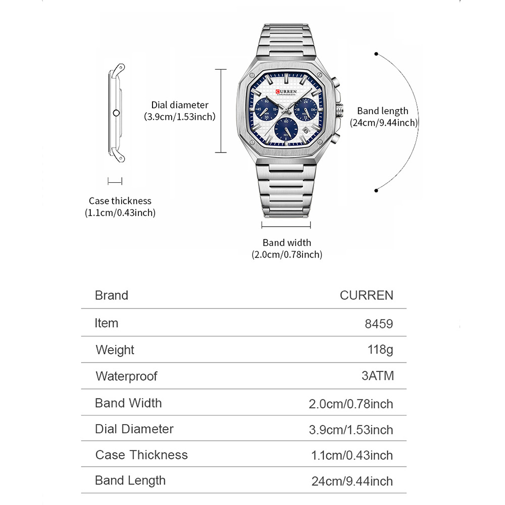 CURREN Luxuriöse quadratische  – Luxury Watch Dial Bewertung und Preis